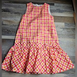 Classic Prep Girls Cameron Drop Waist Dress Aloha Watercolor Gingham Size 12